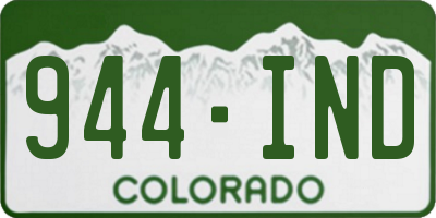 CO license plate 944IND