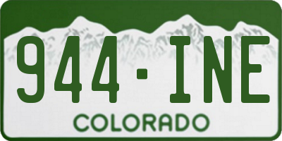 CO license plate 944INE