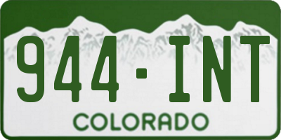 CO license plate 944INT