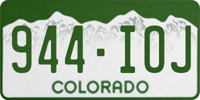 CO license plate 944IOJ