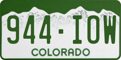 CO license plate 944IOW