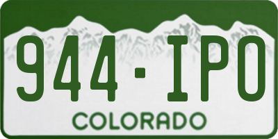 CO license plate 944IPO
