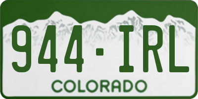 CO license plate 944IRL