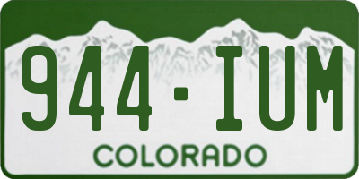 CO license plate 944IUM