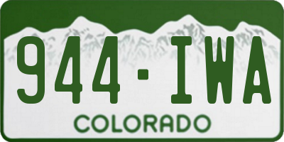 CO license plate 944IWA