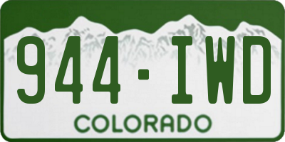 CO license plate 944IWD