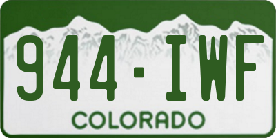 CO license plate 944IWF