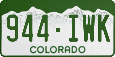 CO license plate 944IWK