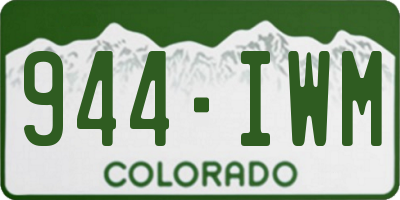 CO license plate 944IWM
