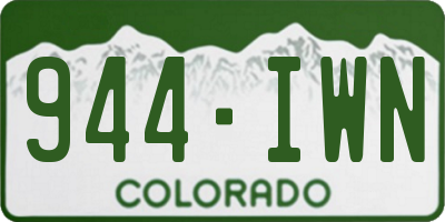 CO license plate 944IWN