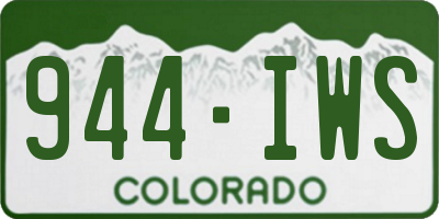 CO license plate 944IWS