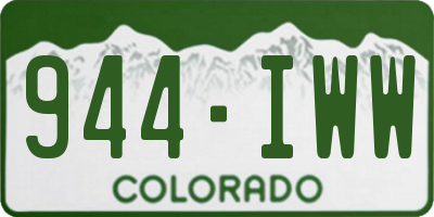 CO license plate 944IWW