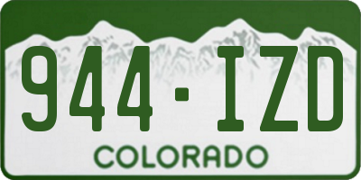 CO license plate 944IZD