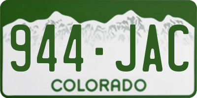 CO license plate 944JAC