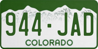 CO license plate 944JAD