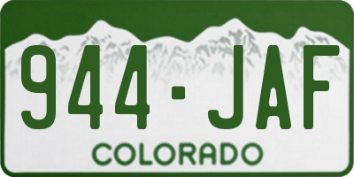 CO license plate 944JAF