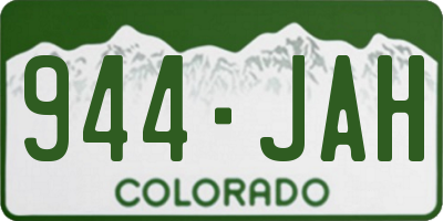 CO license plate 944JAH
