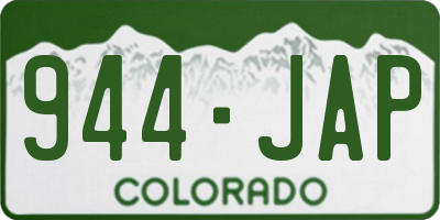 CO license plate 944JAP