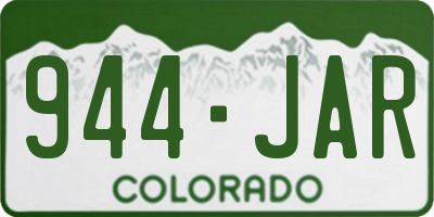 CO license plate 944JAR