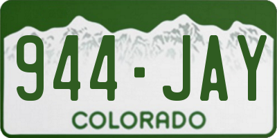 CO license plate 944JAY