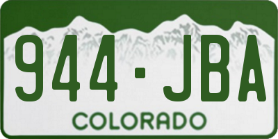 CO license plate 944JBA