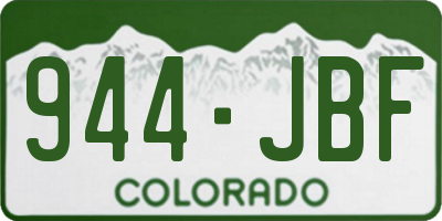 CO license plate 944JBF
