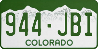 CO license plate 944JBI