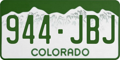 CO license plate 944JBJ