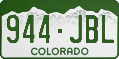 CO license plate 944JBL