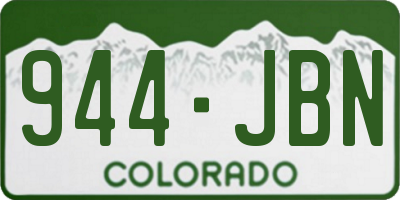 CO license plate 944JBN