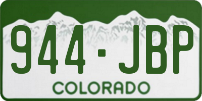 CO license plate 944JBP