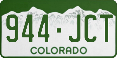 CO license plate 944JCT
