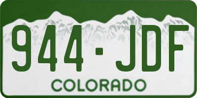 CO license plate 944JDF