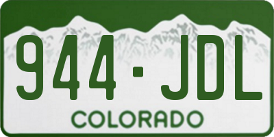 CO license plate 944JDL