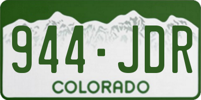 CO license plate 944JDR