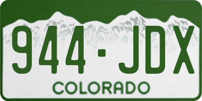 CO license plate 944JDX