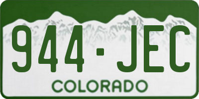 CO license plate 944JEC