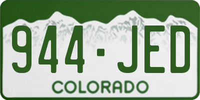 CO license plate 944JED
