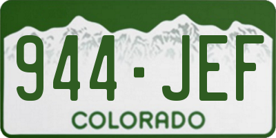 CO license plate 944JEF