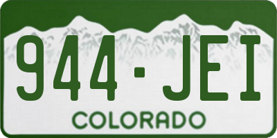 CO license plate 944JEI