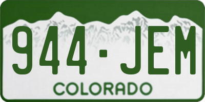 CO license plate 944JEM