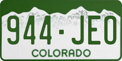 CO license plate 944JEO
