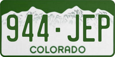 CO license plate 944JEP