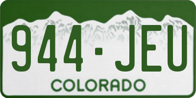 CO license plate 944JEU