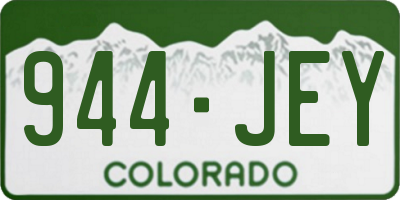 CO license plate 944JEY