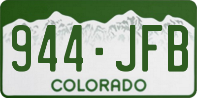 CO license plate 944JFB