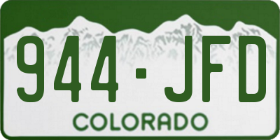 CO license plate 944JFD