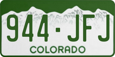 CO license plate 944JFJ
