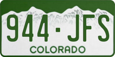 CO license plate 944JFS