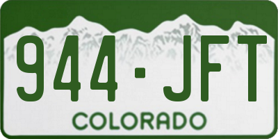 CO license plate 944JFT